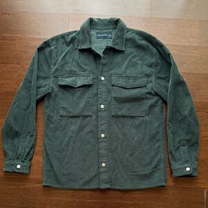Abercrombie & Fitch Dark Green Corduroy Shacket Shirt Jacket Mens Size Medium